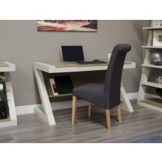 Z Painted Computer Desk with Smoke Oak Top